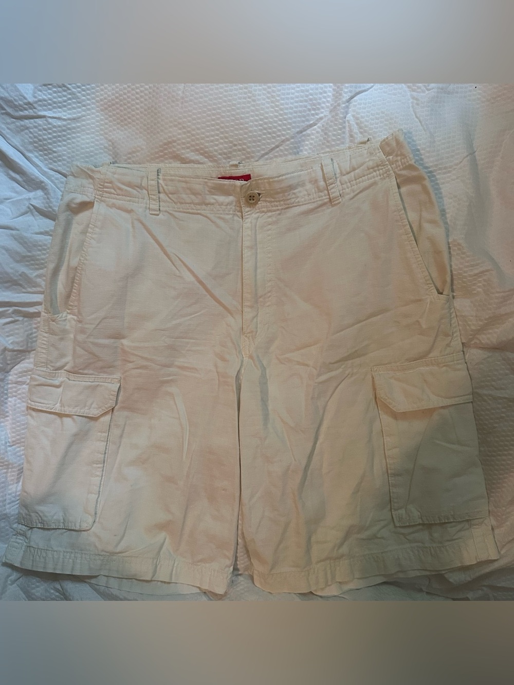 Izod White Shorts with Red Brand Tabs